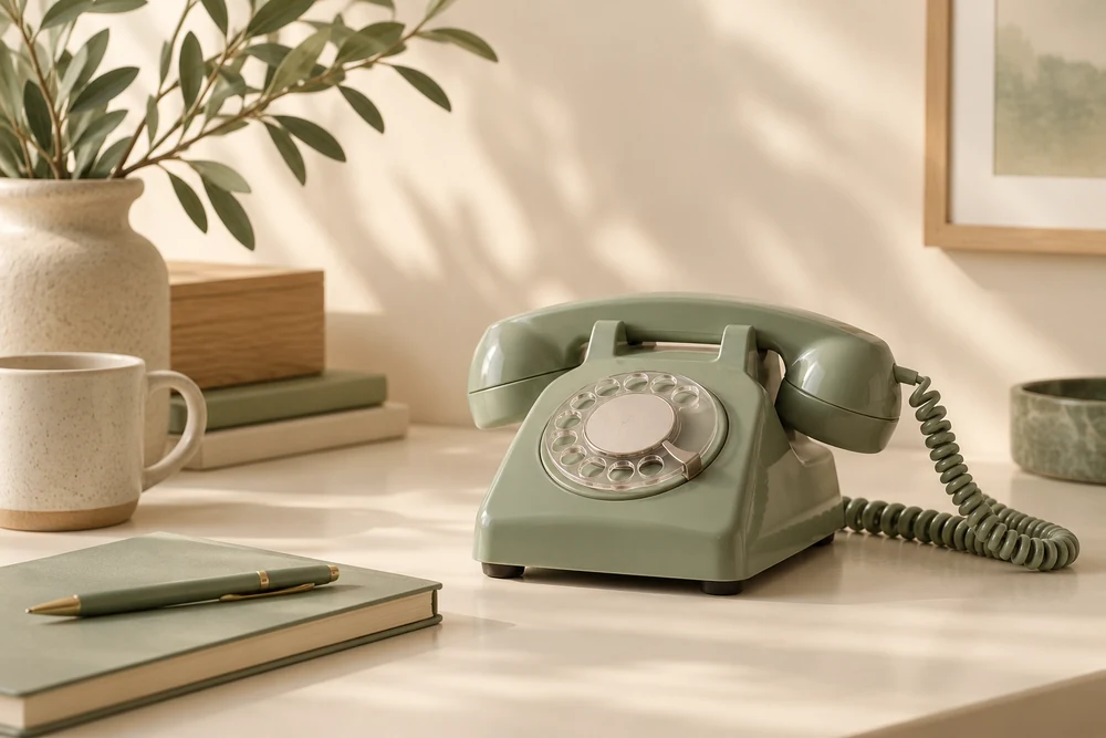 Still life accompanying telephone enquiries